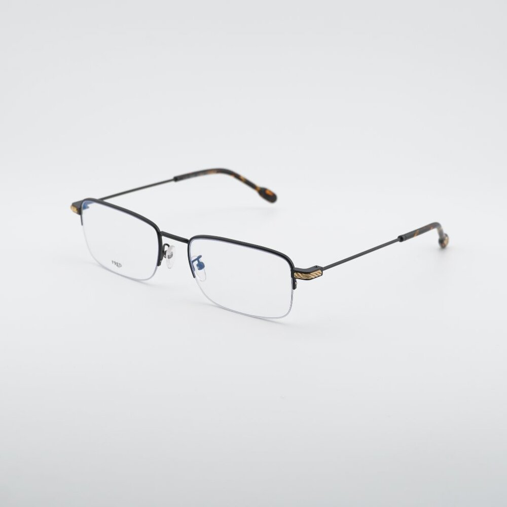 Fred FG50007U 002 Eyeglasses Black 56mm Rectangle Frame